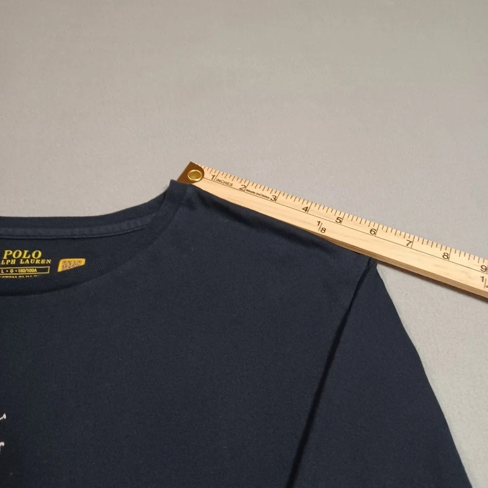 Polo‎ Ralph Lauren Mens Navy Blue Custom Slim Fit Pony Logo T-Shirt Large L
